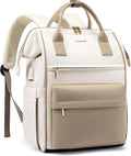 LOVEOVOOK 17.3 Inch Laptop Backpack for Women, Large Capacity Travel Backpack with USB Charging Port, Waterproof Work Backpack for Business, College, Nursing & Airline Travel,Beige