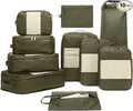 10-Pack Large Compression Packing Cubes for Travel - Lightweight Compression Packing Cube Set, Water-Resistant Luggage Organizer Bags & Suitcase Organizers, Travel Cubes for Carry-On, Checked Luggage