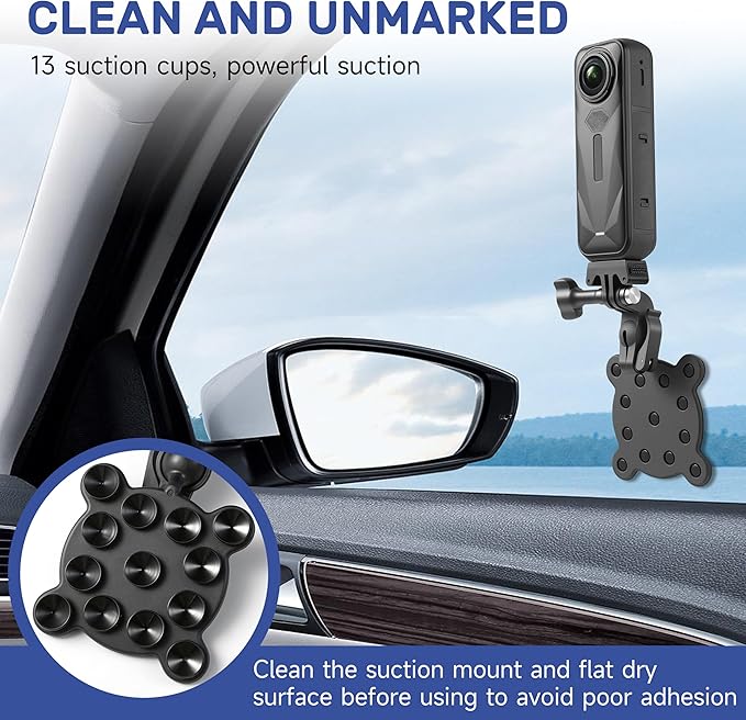 Swimming Pool Mount for Insta360 X5 X4 Air ACE PRO 2 Action Camera Suction Cup Adapter for DJI Osmo 360 Action 6 5 Nano for Gopro Hero 13 12 Max 2 Accessories