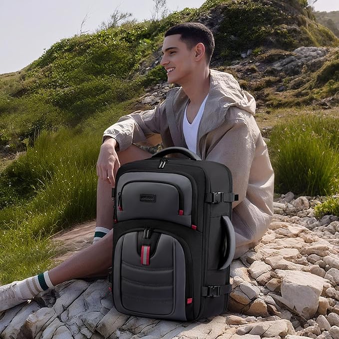 LOVEVOOK 40L Travel Backpack for Men, Airline Approved Carry On Bag with 3 Packing Cubes, TSA Overnight Bags, Waterproof Personal Item Bag, Weekender Essentials Backpacks fits 17.3" Laptop
