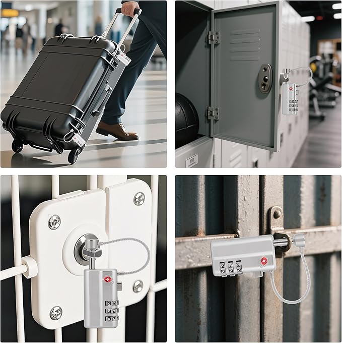 Professional Gun Case Lock TSA Approved – Heavy-Duty, Cut-Resistant & Child-Safe Security Padlock for Firearms, Pistols, Rifle Cases, and Travel Luggage