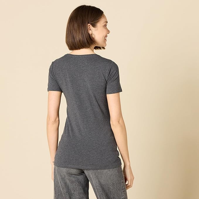Amazon Essentials Women's Regular-Fit Short-Sleeve T-Shirt (Crewneck and V-Neck Options), Multipacks