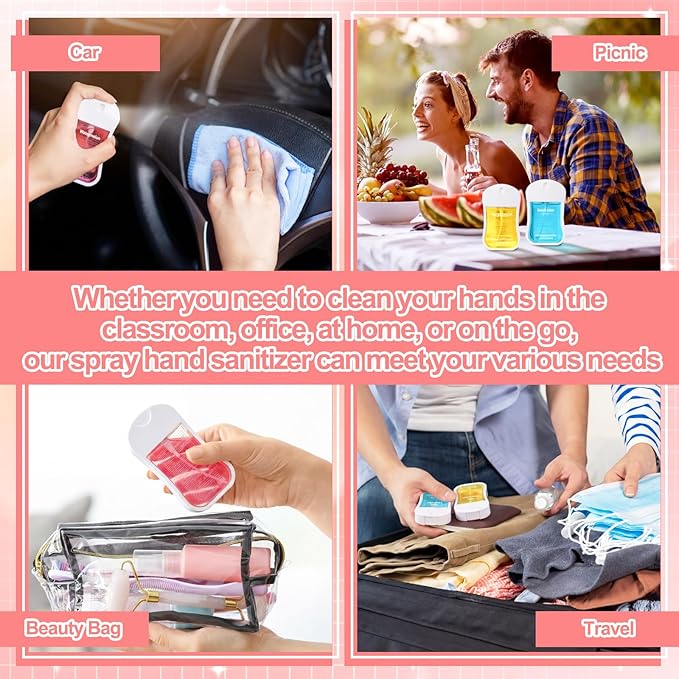3 Pcs Power Mist Hydrating Hand Sanitizer Spray Bulk Travel Size Hand Sanitizer Pocket 1.35 Fl. oz Gourd Shape Spray White Bottle for Daily Use Women Men Nurse Employee Teacher Holiday Gifts