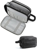 BAGSMART Travel Toiletry Bag for Women, Puffy Cosmetic Makeup Bag Organizer, Large Wide-open Travel Organizer for Toiletries, Dopp Kit Water-resistant Makeup Case for Accessories-Black
