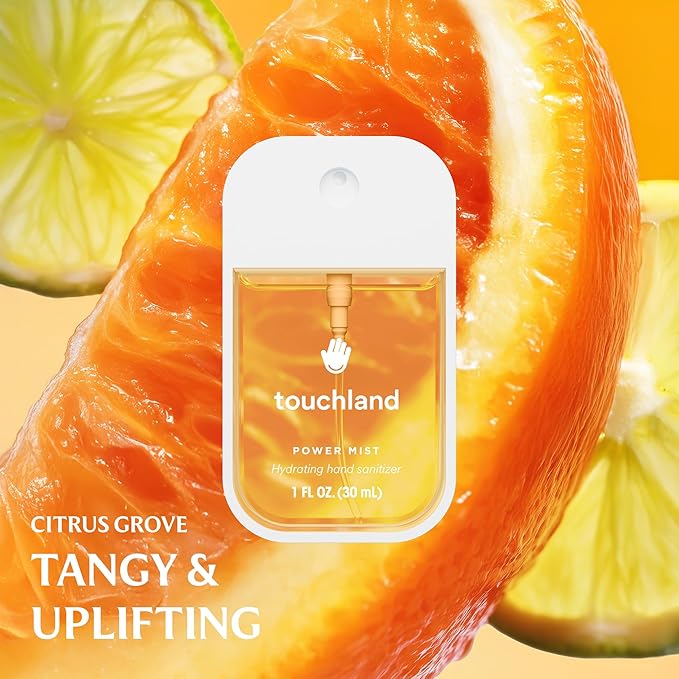 Touchland Hydrating Hand Sanitizer Spray – Top 5 Set (Applelicious, Blue Sandalwood, Pure Lavender, Berry Bliss, Citrus Grove) – 5 x 1 FL OZ Travel Size Mists