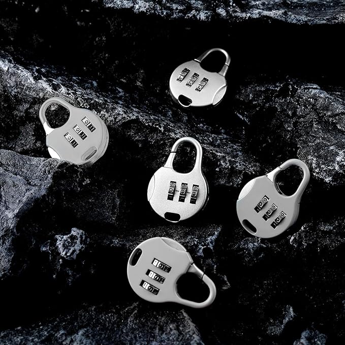 Moxweyeni 10 Pcs Digit Combinations Padlock Safe Cipher Lock Mini Combination Resettable Number for Suitcases Luggage Briefcases Computer Bags(Cute Style,White)