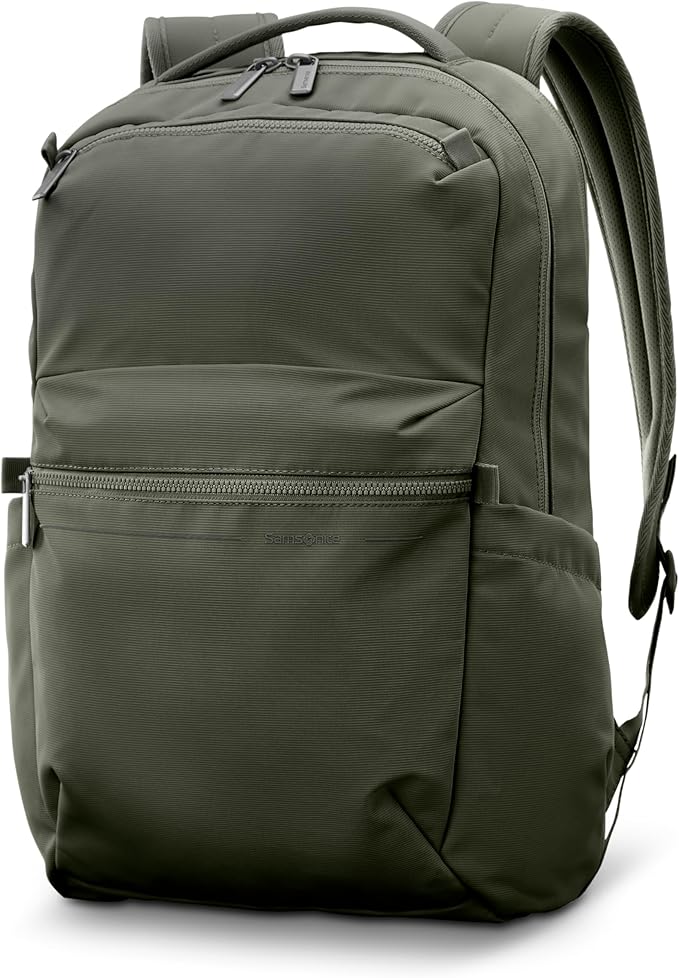 Samsonite Better Than Basic Backpack - Dedicated Laptop Compartment, Quick Stash Front Pockets and Lightweight Breathable Airmesh - Olive