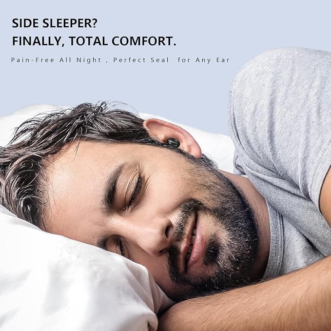3-Mode Adjustable Ear Plugs for Sleeping, Up to 32dB Noise Reduction & Side Sleeper Design, High Fidelity Concert Earplugs for Focus, Travel, Snoring Blocking.