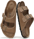 Project Cloud 100% Genuine Leather Flat Sandals For Women 2026 Cork Footbed Womens Sandals with Memory Foam and arch support Vacation Essentials Slides for Women Footwear (Venita)
