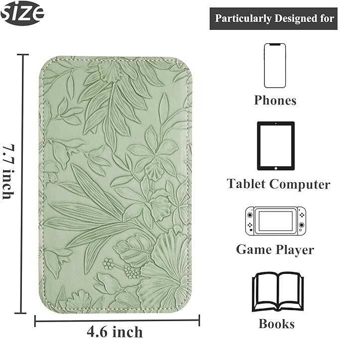 Airplane Travel Essentials for Flying Flex Flap Cell Phone Holder & Flexible Tablet Stand for Desk, Bed, Treadmill, Home & in-Flight Airplane Travel Accessories(1-Carved Green2)
