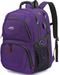 ProEtrade Travel Backpack, Extra Large Laptop Backpack School Business Anti Theft TSA Approved College Work Computer Bag Fits 17 Inch Laptop with USB Charging Port Bookbag for Women Men(Purple)
