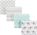 Hudson Baby Unisex Baby Cotton Flannel Receiving Blankets, Gray Elephant, One Size