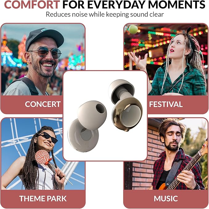 360 RELIEF OSonic Adjustable Ear Plugs – 3 Noise Relief Modes for Everyday Control, Reusable Earplugs for Concerts, Festivals, Travel & Social Settings with Carry Case