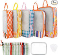 7 Pcs Compression Packing Cubes for Travel Luggage, Lightweight Suitcase Organizer Bags Set, Compression Packaging Cube for Travel Essentials, Packing Cubes for Carry on Suitcase