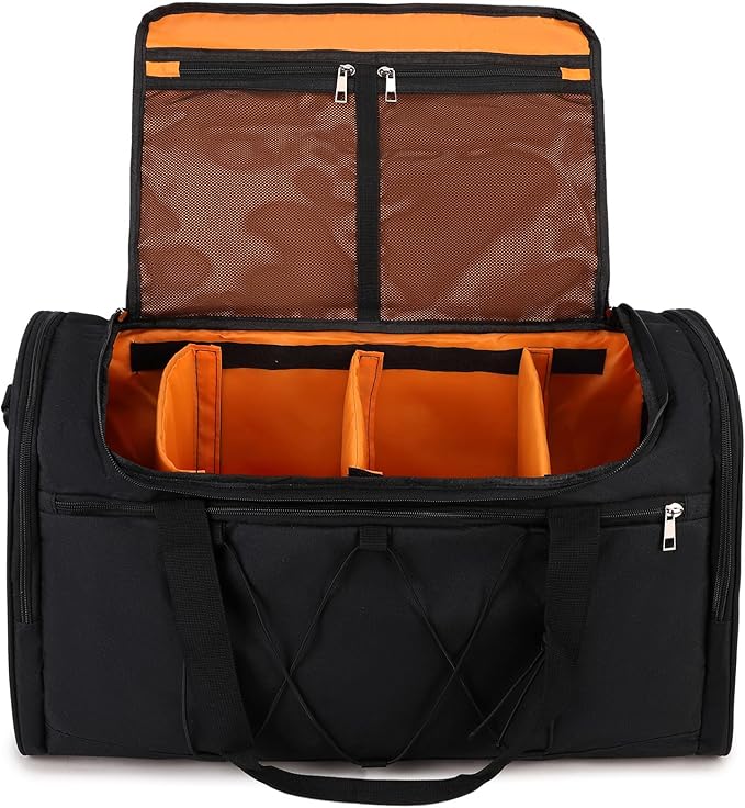 Scothen Sneaker Bag for Travel, Outdoor Sports Gym Bag Shoe Bags for 4 Pairs of Sneakers up to Size 14, Travel Duffel Bags with 3 Adjustable Dividers & Shoulder Strap, Sneakerhead Gift
