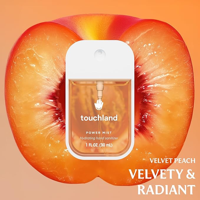 Touchland Hydrating Hand Sanitizer Spray – Blossom 5 Set (Pure Lavender, Vanilla Blossom, Rainwater, Velvet Peach, Applelicious) – 5 x 1 FL OZ Travel Size Mists