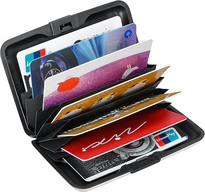 ELFISH Mini RFID Aluminum Wallet Credit Cards Holder Business Card Case Metal ID Case for Men Women(Yellow Narcissus)