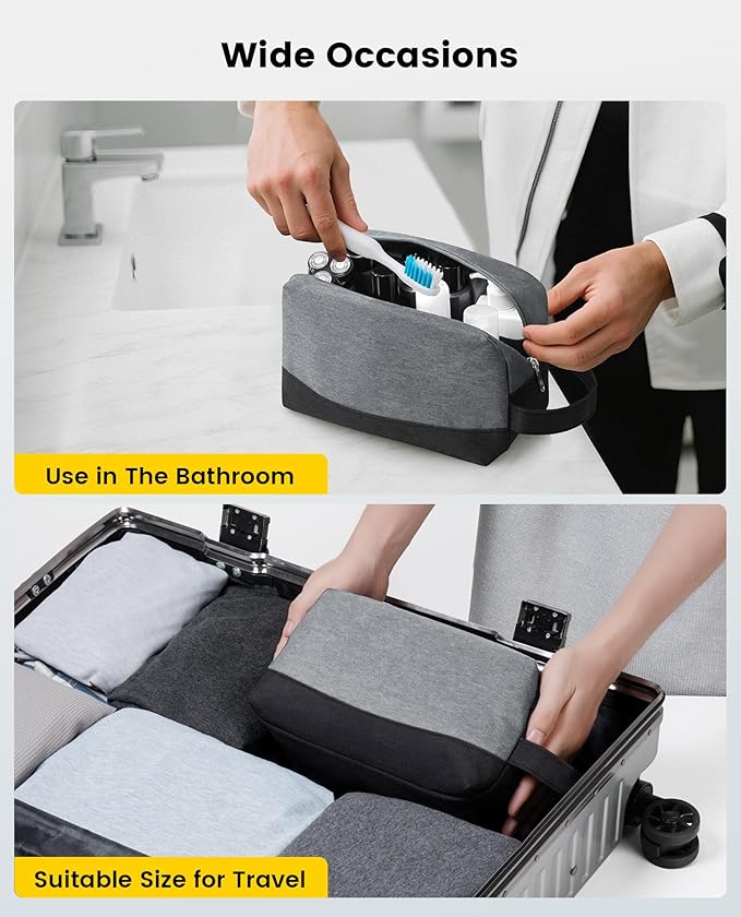 Vorspack Travel Toiletry Bag - Water Resistant Toiletry Bag for Men Travel Bag for Toiletries, Accessories - Black