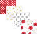 Hudson Baby Unisex Baby Cotton Flannel Receiving Blankets, Poppy/Daisy, One Size