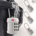 4 Pack TSA Approved Travel Luggage Locks, 3 Digit Combination Cable Padlock, Weatherproof Reset Code Lock with Cut-Resistant Alloy Steel Cable for Suitcases Backpacks Gym Locker Golf Bags - Keyless