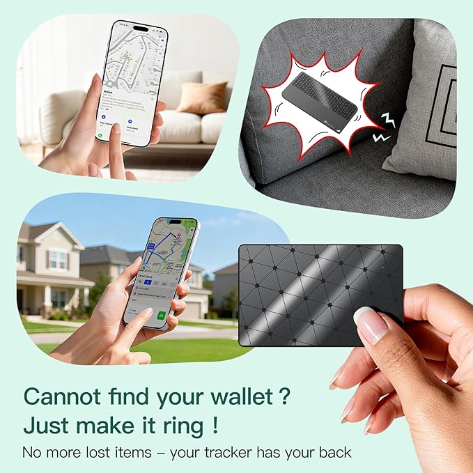 2026 [Apple MFi Certified] Wallet Tracker Air Tags for New Year Stuffers Gifts, Smart Tag Work with Apple Find My Slim Tracking Card - White Elephant Gifts for Adults,100 Mouths Battery Life