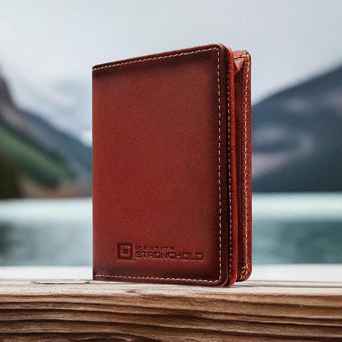 ID Stronghold Waltlet - RFID Blocking Bifold Wallet for Men with Magnetic Clasp - Red