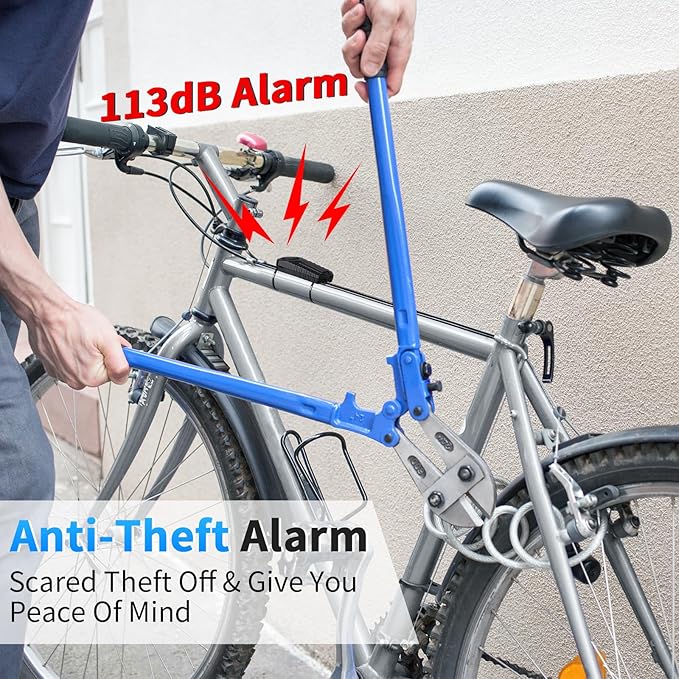 WSDCAM 113dB Loud Anti Theft Vibration Sensor Alarm Systems for Electric Bike Motorcycle Golf Car Trailer Mailbox Garage Door Waterproof Home Security Bike Accessories Bike Alarm with Remote (2pack)