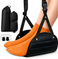 Airplane Foot Rest Hammock – Travel Footrest for Airplane with Memory Foam, Adjustable Foot Sling for Long Flights, Portable Carry Bag, Eye Mask & Earplugs – Flight Accessories Must Have