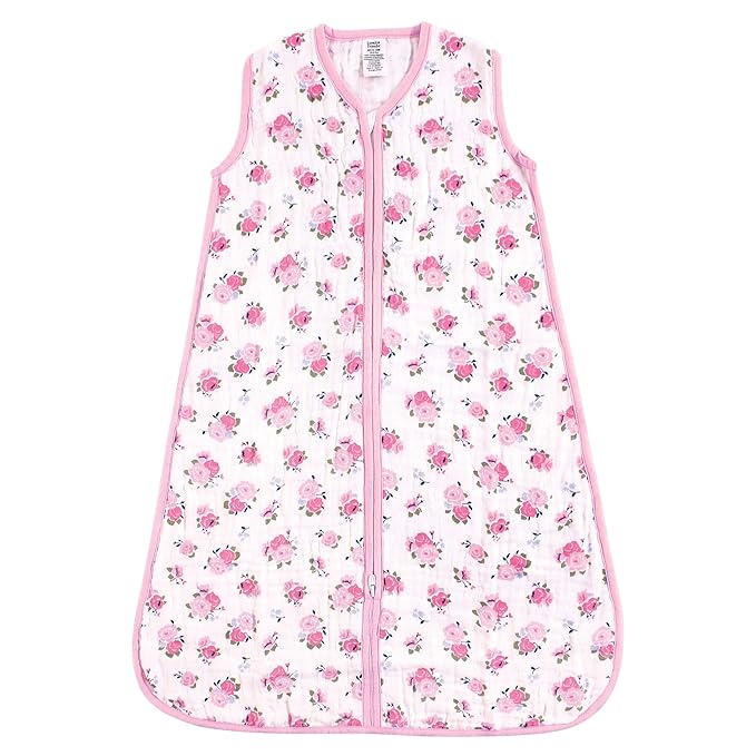 Luvable Friends Unisex Baby Sleeveless Muslin Cotton Sleeping Bag, Sack, Blanket, Floral Muslin, 0-6 Months