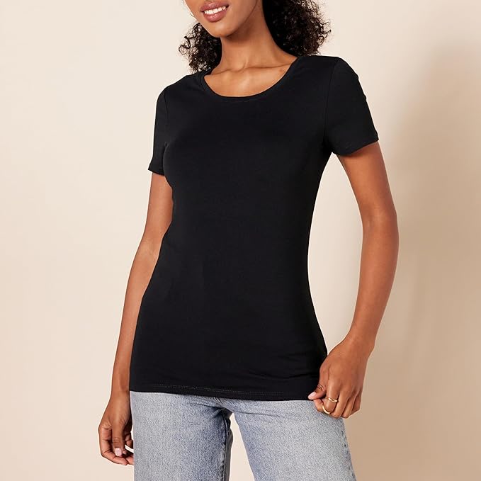 Amazon Essentials Women's Regular-Fit Short-Sleeve T-Shirt (Crewneck and V-Neck Options), Multipacks