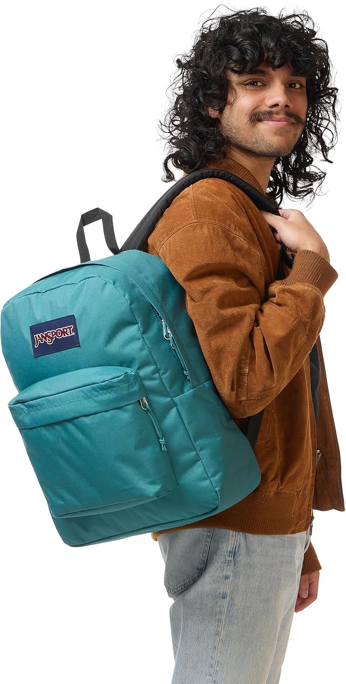 JanSport SuperBreak Plus Backpack with Padded 15-inch Laptop Sleeve and Integrated Bottle Pocket - Spacious and Durable Daypack for Work and Travel - Emerald Pool