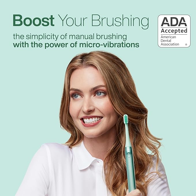 Aquasonic Icon ADA-Accepted Rechargeable Toothbrush | Magnetic Holder & Slim Travel Case | 2 Brushing Modes & Smart Timers | Gentle Micro-Vibrations (Mint)