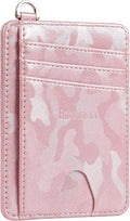 EcoVision Slim Minimalist Front Pocket Wallet, RFID Blocking Credit Card Holder Wallet with Detachable D-Shackle for Men Women