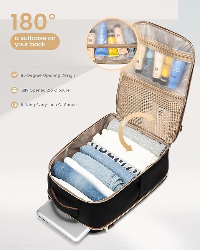 LOVEVOOK Travel Essentials Carry on Backpack 50L Travel Backpack for Women Men,Waterproof TSA Personal Item Travels Bag Airline Flight Approved,Large Carry on Luggage Laptop Backpack with Packing Cube
