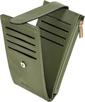 Chelmon Womens Wallet Slim RFID Blocking Bifold Multi Card Case Wallet with Zipper Pocket (Green Army)