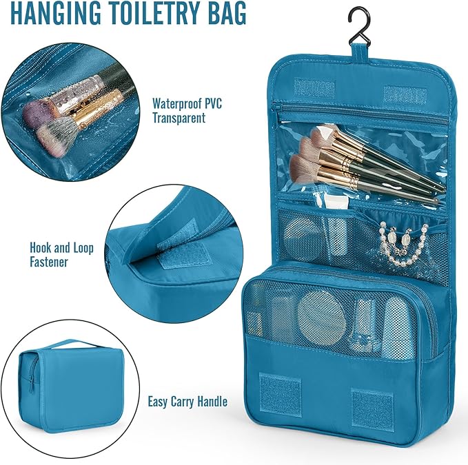 Veken 8 Set Packing Cubes for Travel Essentials, Suitcase Organizer Bags in 4 Sizes, Carry-On Luggage Accessories with Large Laundry Bag & Passport Holder, Must-Have for Airplane, Road Trip & Camping