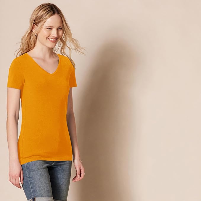 Amazon Essentials Women's Regular-Fit Short-Sleeve T-Shirt (Crewneck and V-Neck Options), Multipacks