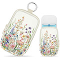 Hand Sanitizer Spray Case, Wild Flowers Floral Hand Sanitizer Holder Zippered Pouch, Cute Fashion Accessory with Snap Hook for Glow Mist and Power Mist 1FL OZ