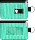 Minimalist RFID Blocking Small Wallet with ID Window,WaterResistant Zip Id Case Wallet with Lanyard Keychain for Cards,Cash,Travel,Women,Men (Mint Green)