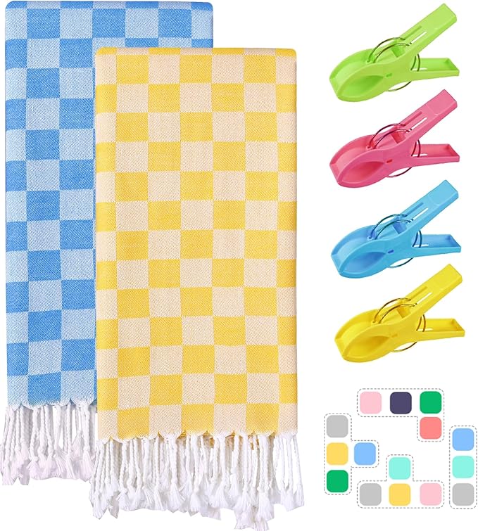 Antfuny 2 Packs Turkish Beach Towel Blanket Bath Pool Towels Bulk Travel Sand Free Quick Dry Extra Large Oversized Cute Big Cotton Soft Lightweight Compact Proof Men Women Adult Long Aesthetic Cloud