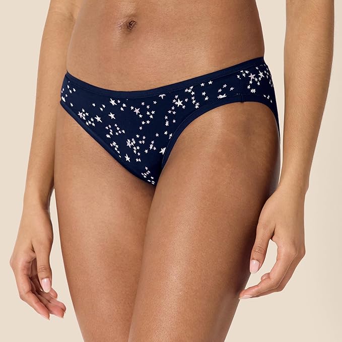 Amazon Essentials Women's Breathable Cotton Bikini Brief Underwear with Full Coverage, Multipacks