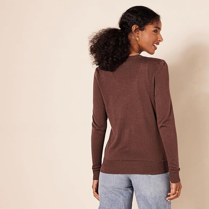 Amazon Essentials Women's Lightweight Crewneck Cardigan Sweater (Available in Plus Size)