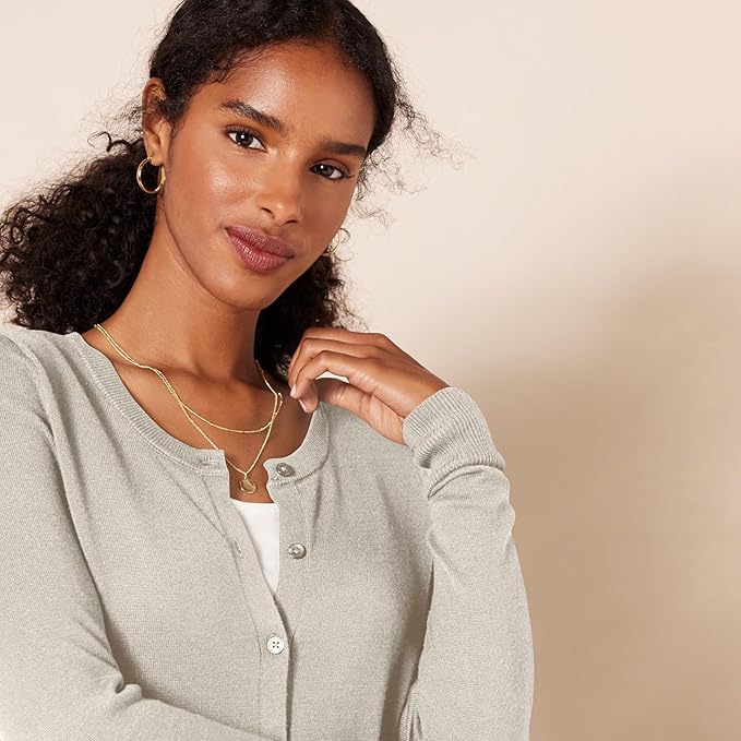 Amazon Essentials Women's Lightweight Crewneck Cardigan Sweater (Available in Plus Size)