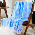 Woven Throw Blanket Lightweight Large Soft Nautical Shark Lake House Kids Teen Boy Baby Nursery Decor Bedroom Bed Living Room Accessories Sofa Couch Chair Cover Decorative New Apartment Essential Blue