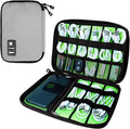 Lcsmaokin Electronics Organizer Travel Case,Electronic Accessories Storage Bag,Portable Waterproof Cable Organizer Bag,Travel Cord Organizer Bags for Small Charging Cord Storage,SD Card-Grey Green