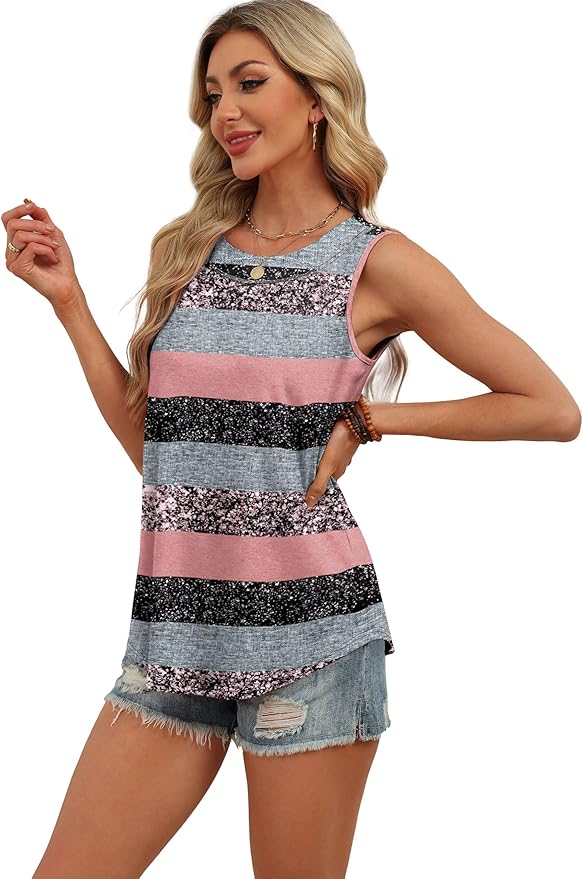 WIHOLL Tank Tops for Women Summer Outfits 2026 Crewneck Spring Casual Sleeveless Shirts Blouses Clothing