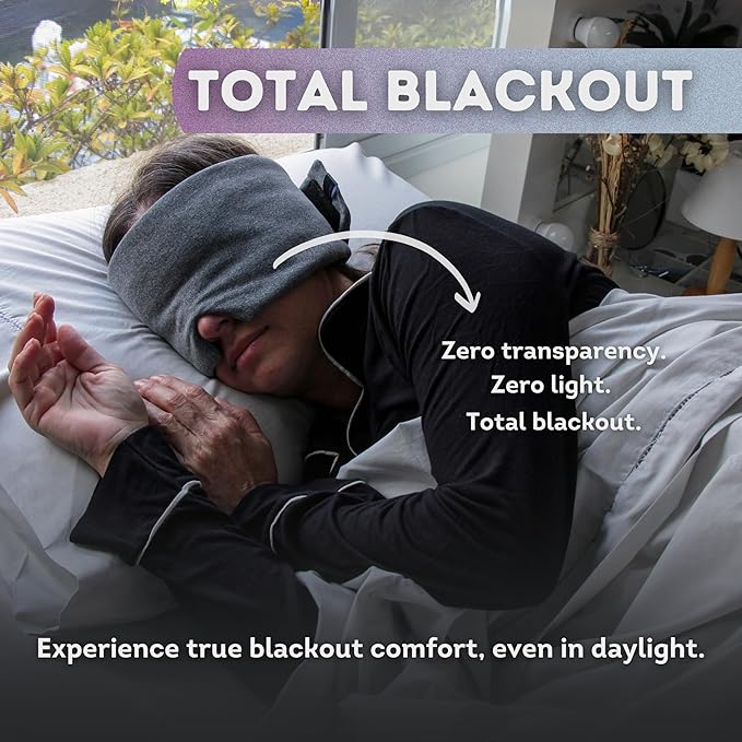 Sleep Mask for Men Women, 100% Light Blocking, Comfortable Adjustable for All Head Sizes, Breathable Eye Mask, Ideal Blackout Sleep Mask for Side Sleepers, Travel, Airplane, Nap, Shift Work