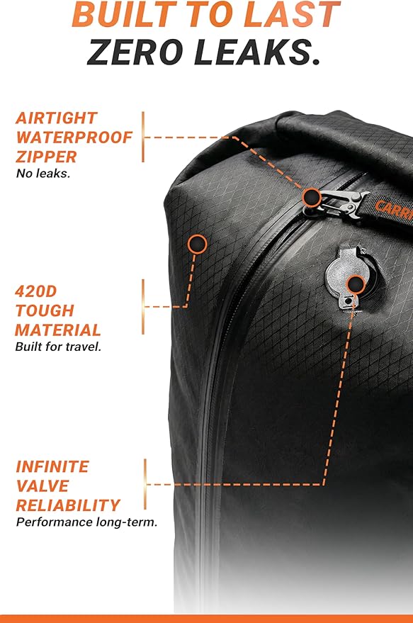 Vacuum Seal Bags for Clothing Travel - Lifetime Valve Warranty, Waterproof - Travel Vacuum Bags with Pump, Packing Cubes Compression - Pack Smarter, Save Space with Plug-In Power (Large, 1 Count)