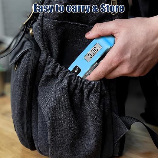 Luggage Scale, Portable Luggage Weight Scale with 2 Luggage Tags, LCD Weight Display and 4 Unit Switching Functions, 110lb Luggage Scale Travel Digital for Luggage, Travel,Backpacks, Handbags(Blue)