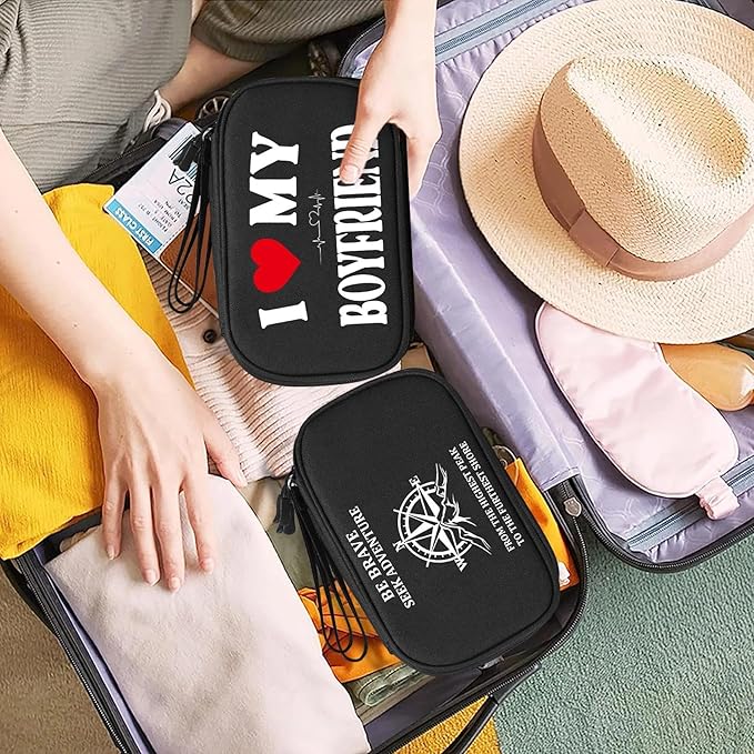 COSHAYSOO Personalized Travel Gifts for Men Teen Boy Travelers Who Have Everything Traveling a Lot, Electronics Cord Cable Organizer Bag Trip Vacation Cruise Airplane Gadgets Essentials, Compass